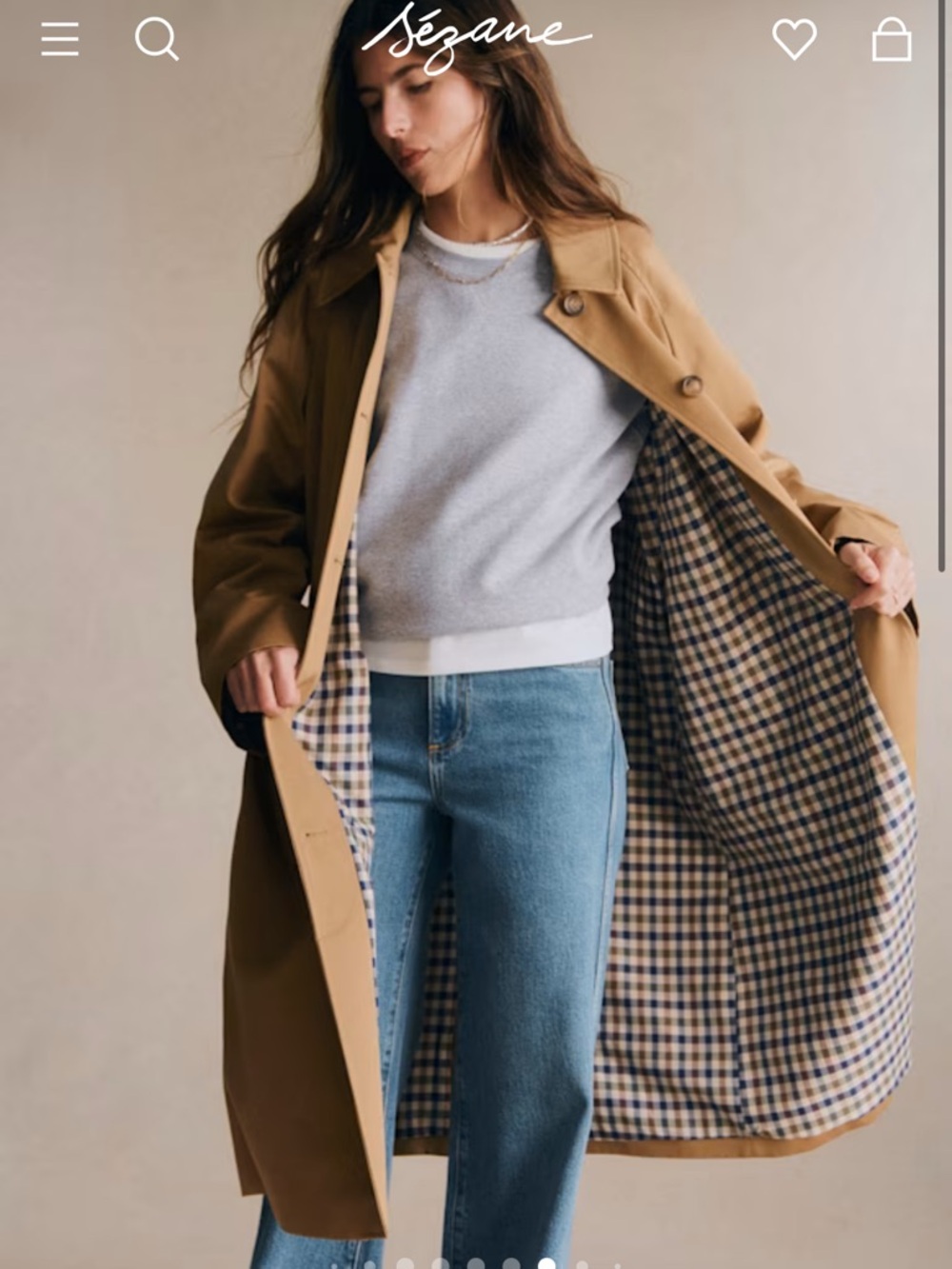 Sezane Clyde Trench Coat in Camel Women’s Long Coat - Classic